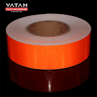 KIRMIZI PETEKLİ REFLEKTİF BANT 5 cm X 50 Metre